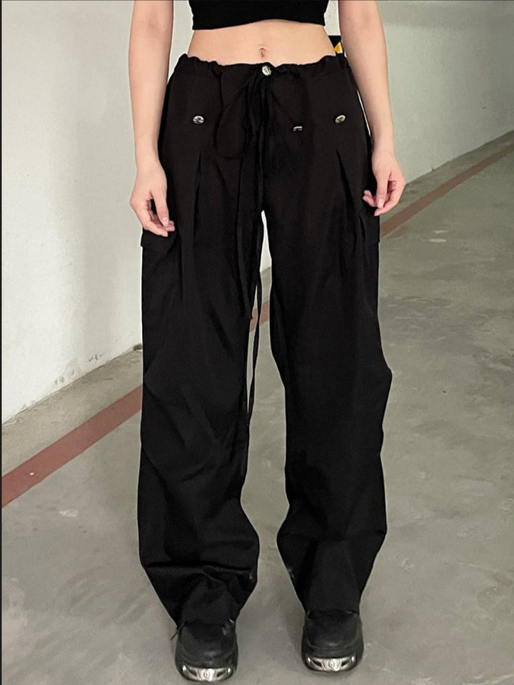 Baggy Ruched Cargo Pants-Cargo Chic