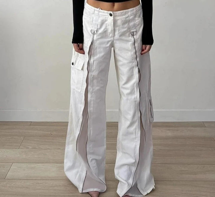 Baggy Zipper Cargo Pant-Cargo Chic