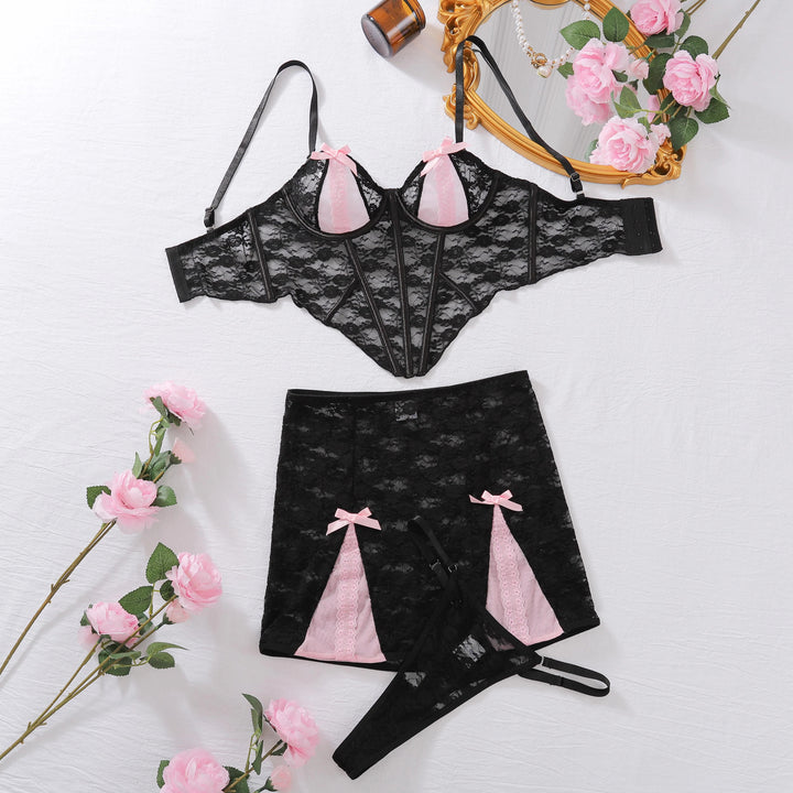 Bowknot Skirt Lingerie Set-Cargo Chic