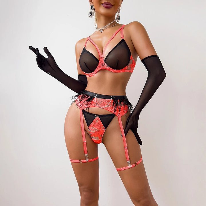 Contrast Color Cut Out Lingerie-Cargo Chic