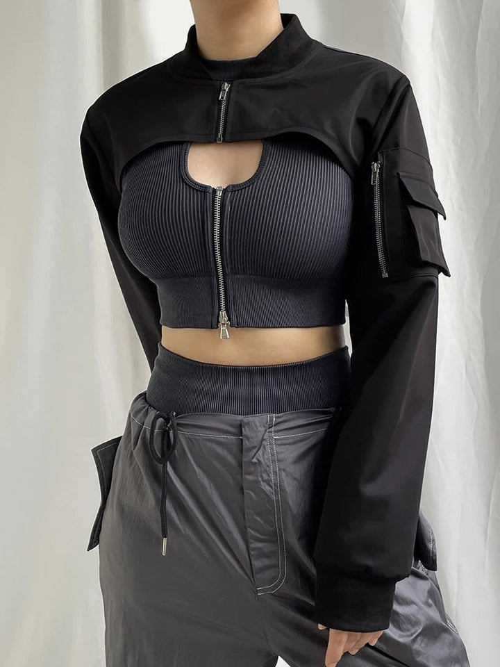 Cropped Bomber Top-Cargo Chic