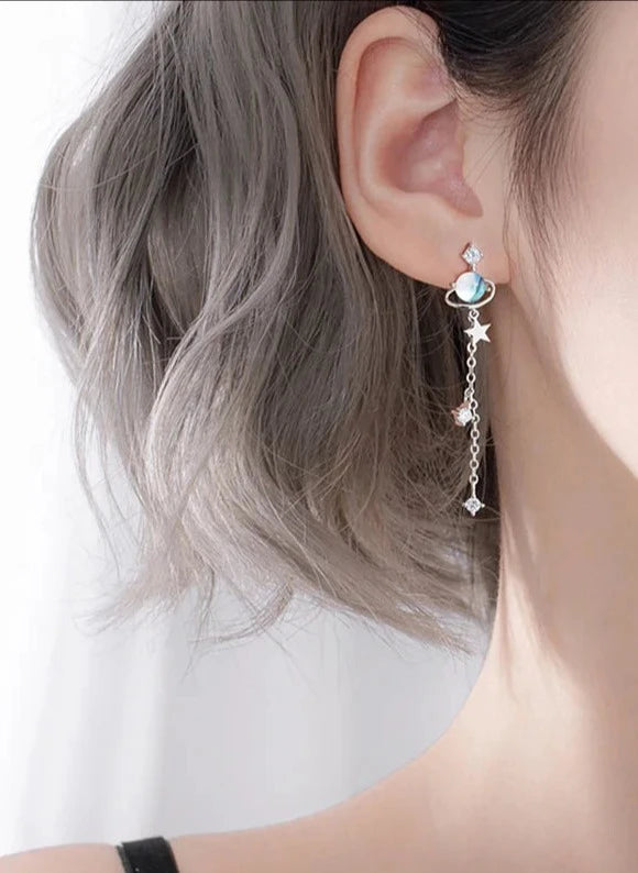 Crystal Star Tassel Earrings-Cargo Chic