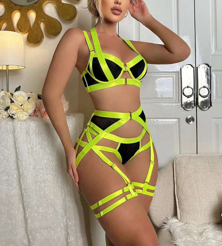 Latex Sensual Lingerie Set-Cargo Chic