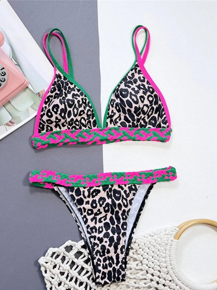 Leopard Printed Splicing Bikini-Cargo Chic