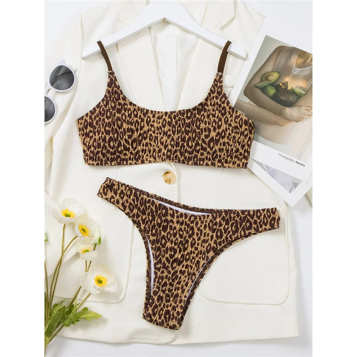 Leopard Printed Wrinkled Bikini-Cargo Chic