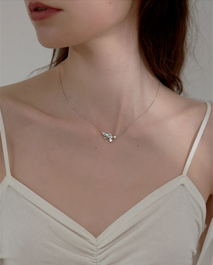 Moon & Planet Star Crystal Necklace-Cargo Chic
