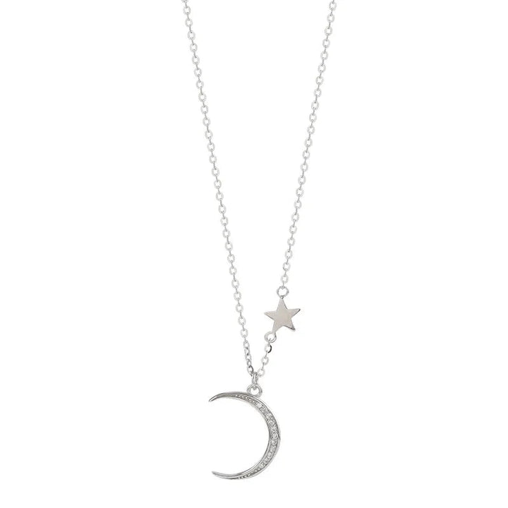 Moon Star Zircon Clavicle Necklace-Cargo Chic