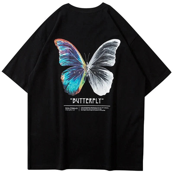 Oversize Split Batter Butterfly Tee-Cargo Chic