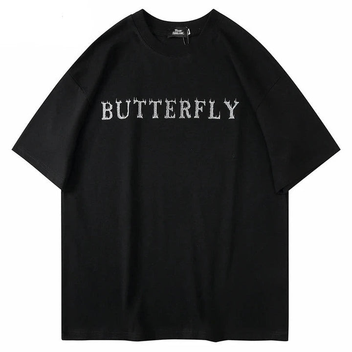 Oversized Shock Butterfly Tee-Cargo Chic