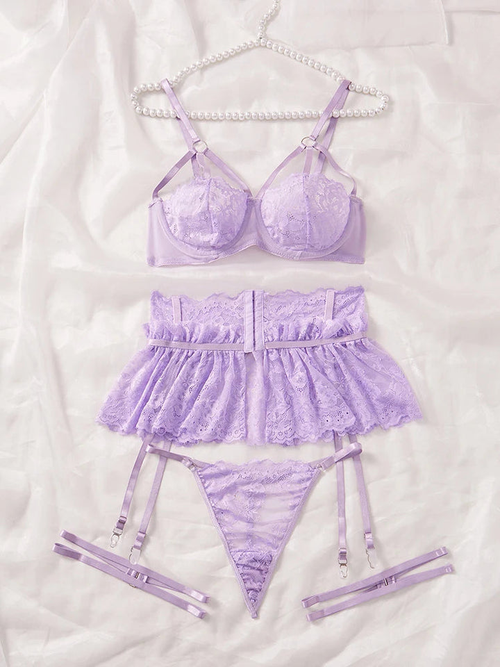 Purple Floral Lace Set-Cargo Chic