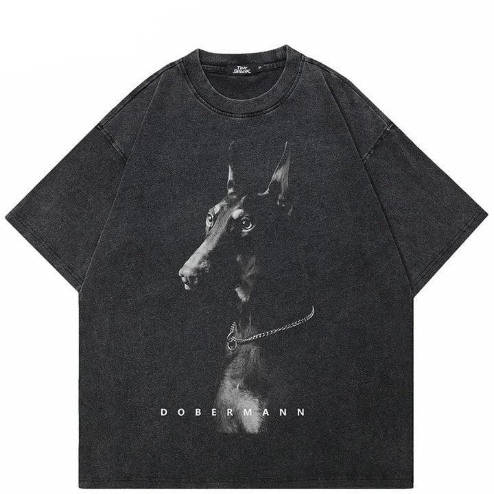 Retro Washed Dobermann Tee-Cargo Chic