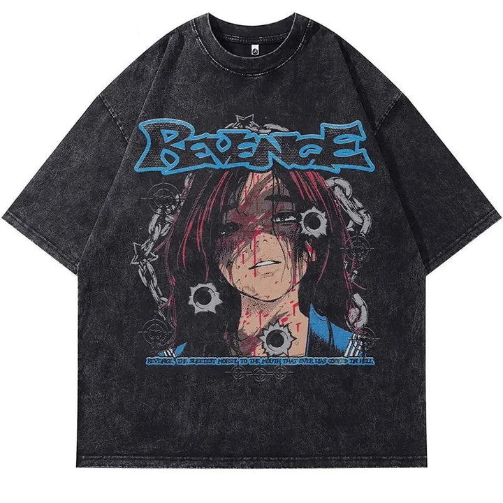 Revenge Anime Vintage Oversized Tee-Cargo Chic