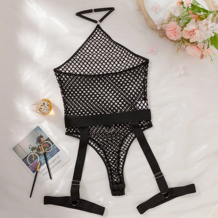 Ribbon Mesh Bodysuit Lingerie-Cargo Chic