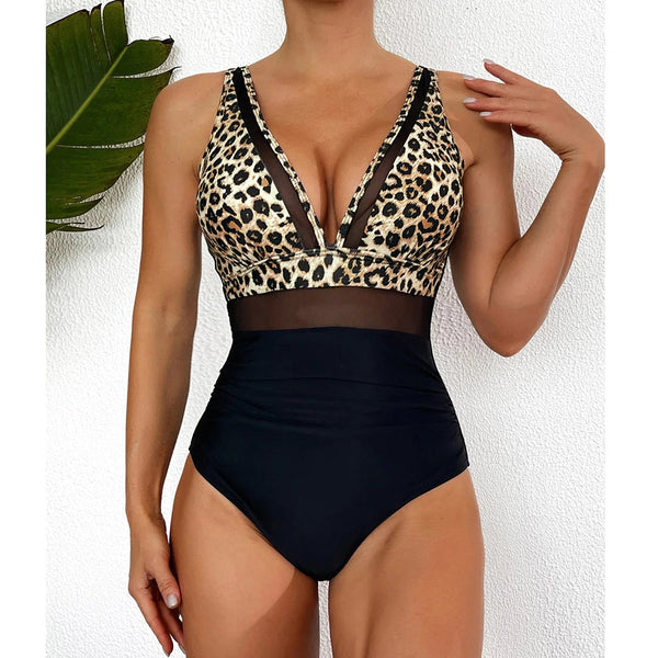 Sheer Mesh Monokini Swim Suit-Cargo Chic