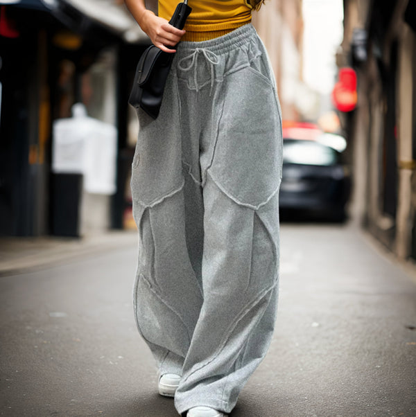 Split Patchwork Baggy Pants