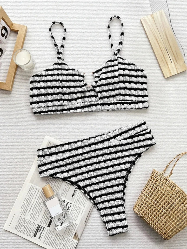 Striped Cut Out Bikini-Cargo Chic