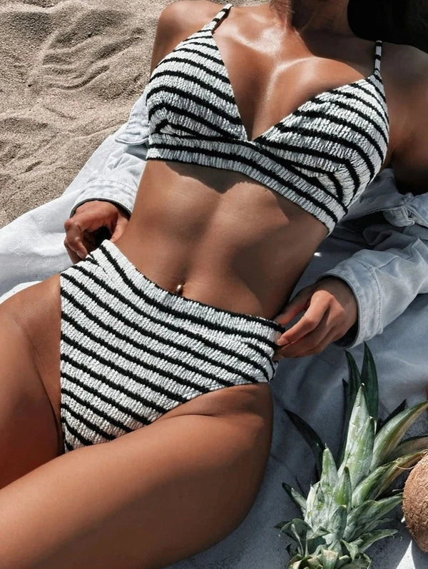 Striped High Waist Bikini-Cargo Chic