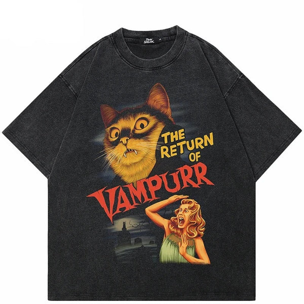 Vintage Vampurr Cat Tee-Cargo Chic