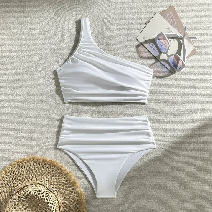 Wrinkled One Shoulder Bikini-Cargo Chic