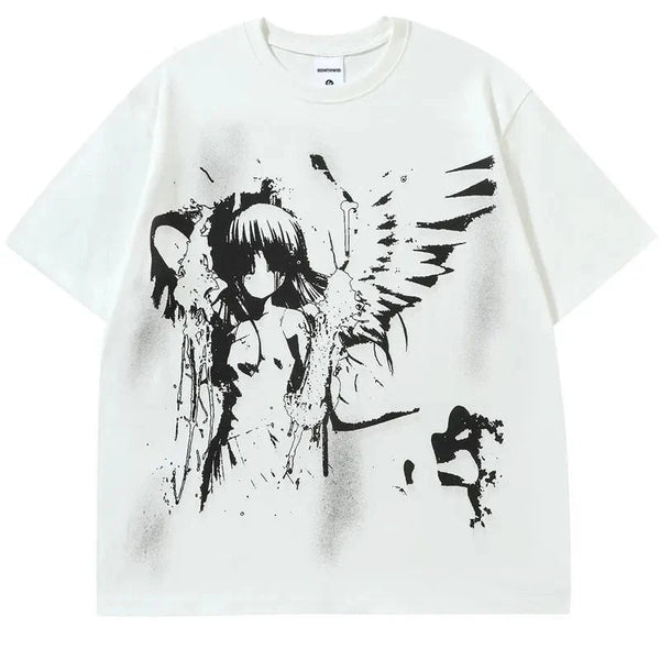 X-Ray Anime Angel Oversized Tee-Cargo Chic