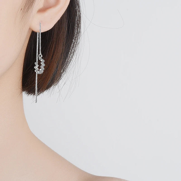 Zircon Wave Tassel Earrings-Cargo Chic