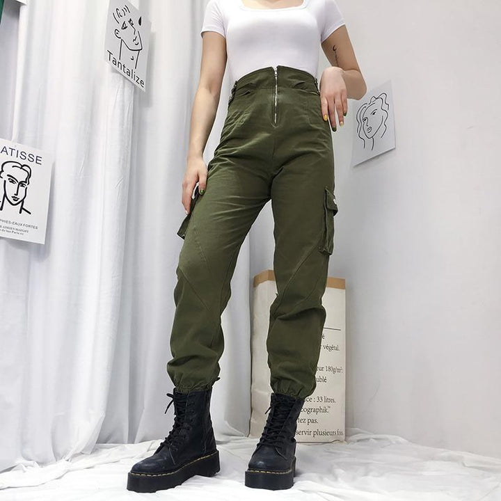 Dual Snap Waist Pants - Cargo Chic