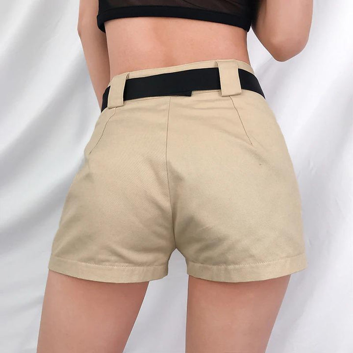 Front Pockets Ribbon Cargo Shorts - Cargo Chic