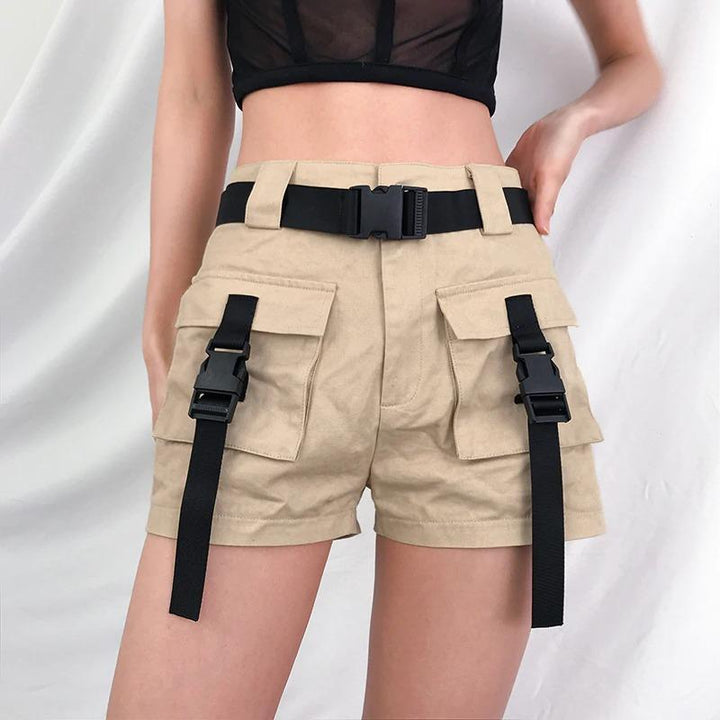 Front Pockets Ribbon Cargo Shorts - Cargo Chic