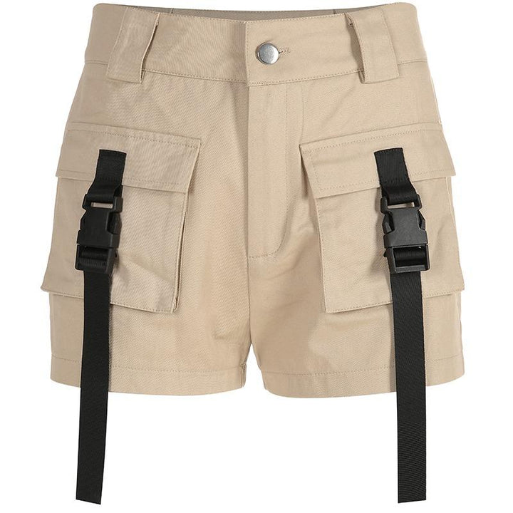 Front Pockets Ribbon Cargo Shorts - Cargo Chic