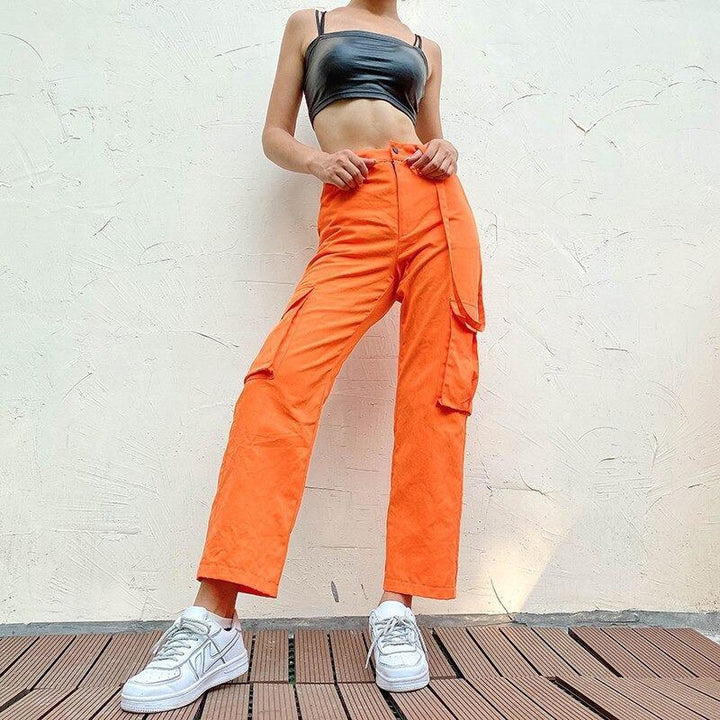 Orange Cargo Pants - Cargo Chic