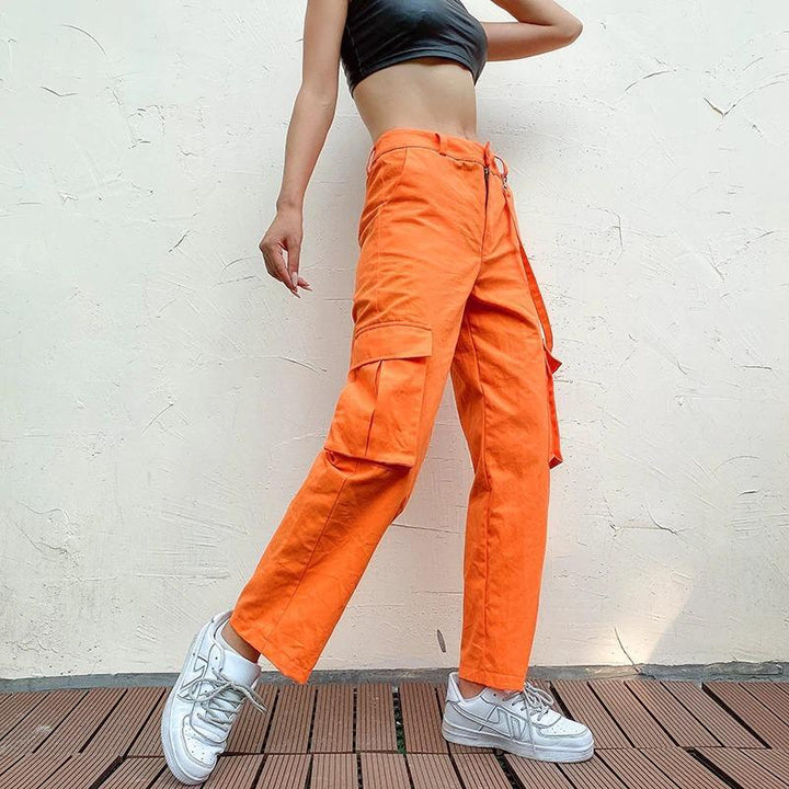 Orange Cargo Pants - Cargo Chic