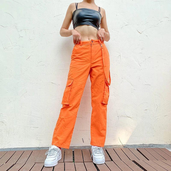 Orange Cargo Pants - Cargo Chic