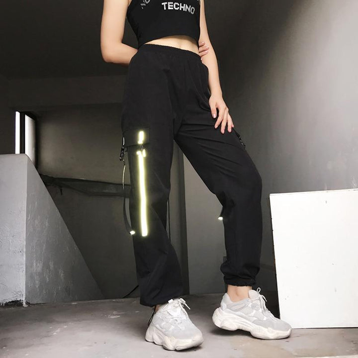 Reflective Ribbons Pants - Cargo Chic