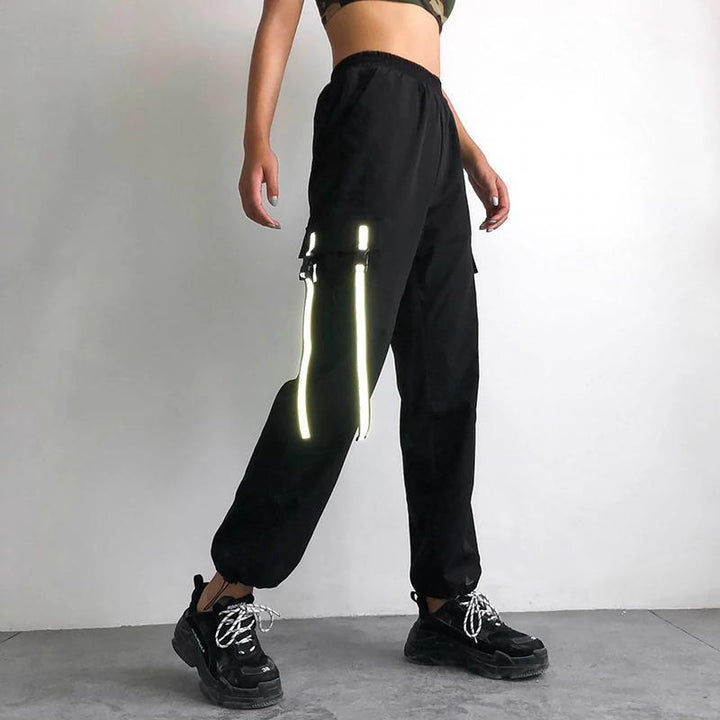 Reflective Ribbons Pants - Cargo Chic