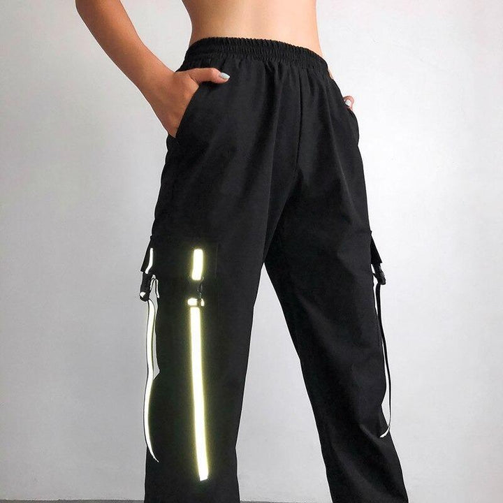 Reflective Ribbons Pants - Cargo Chic