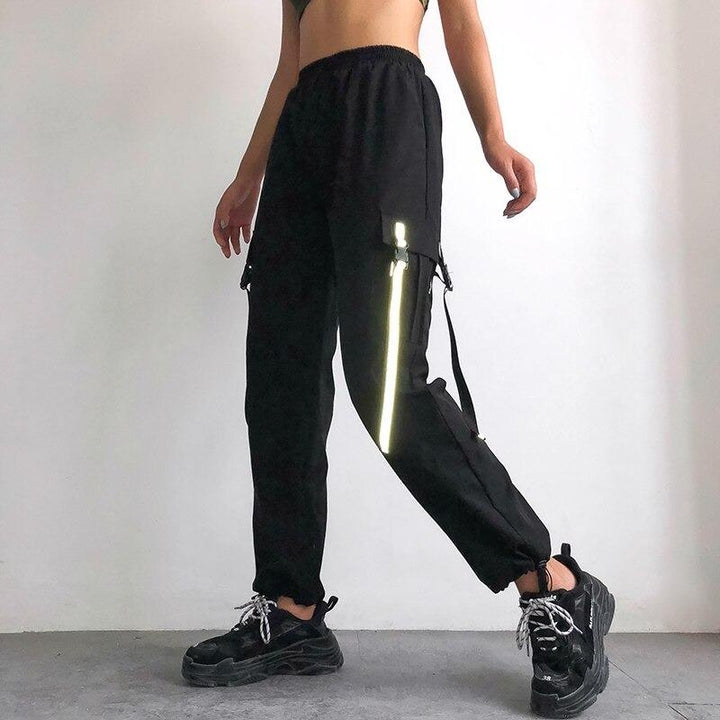 Reflective Ribbons Pants - Cargo Chic