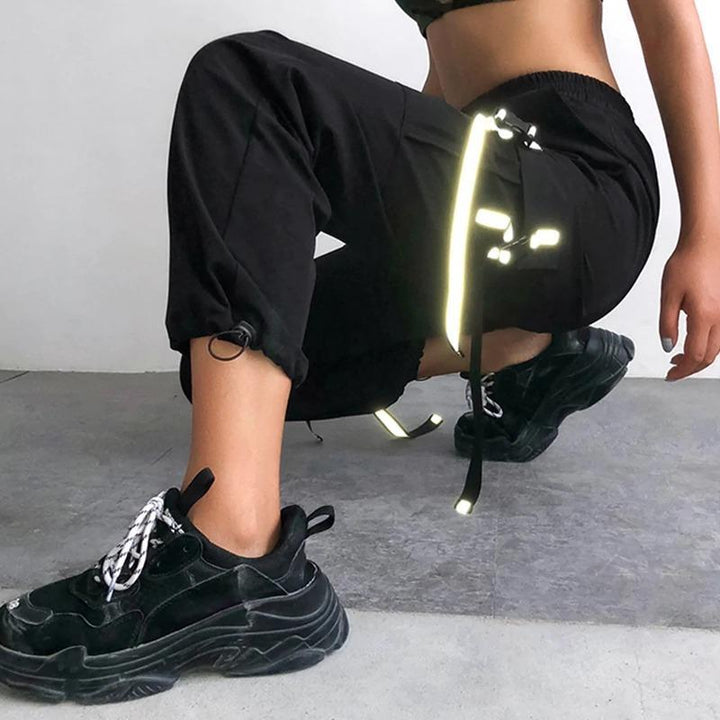 Reflective Ribbons Pants - Cargo Chic