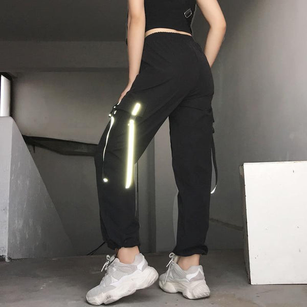 Reflective Ribbons Pants - Cargo Chic