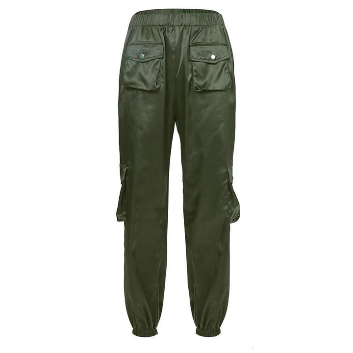 Satin Front Pocket Pants - Cargo Chic