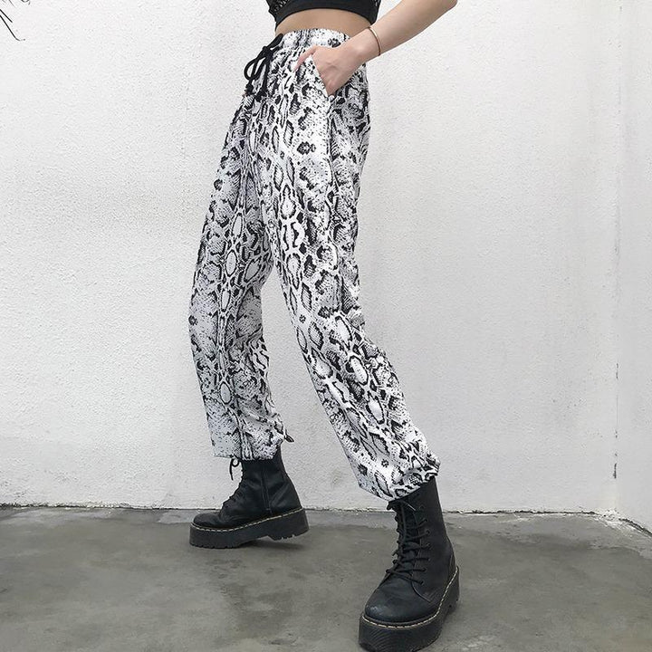 Snake Print Sweat Pants - Cargo Chic